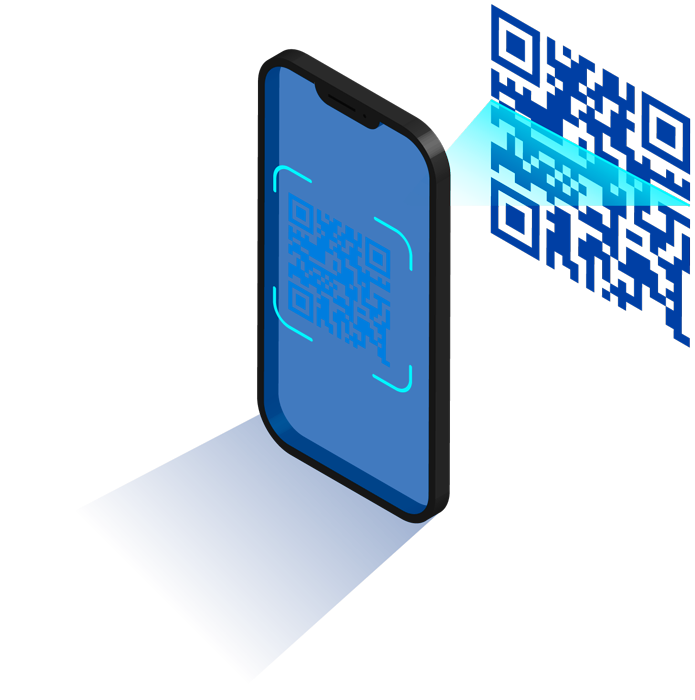Código QR de escaneo de teléfono móvil moderno