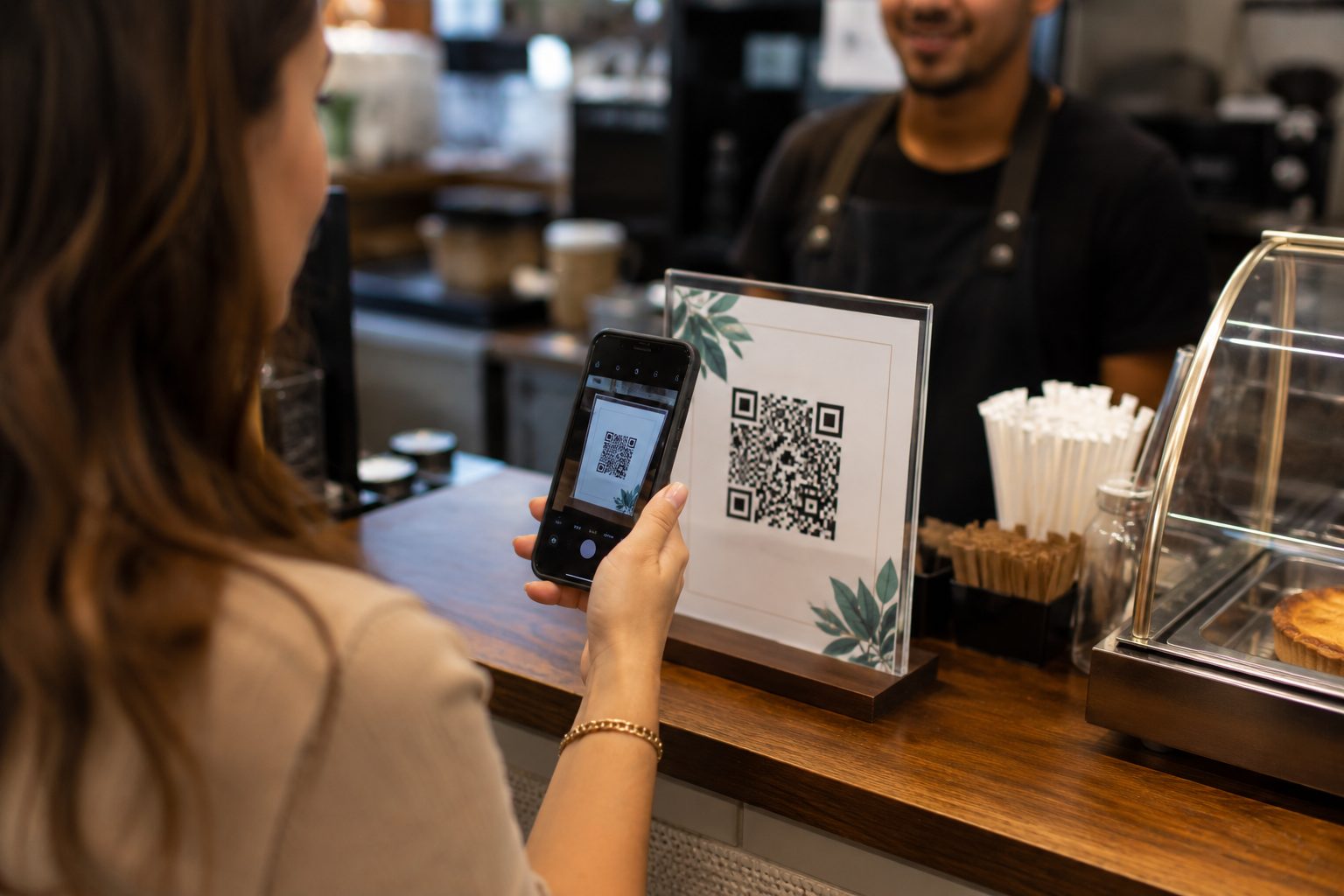 QR Code em placa de mesa