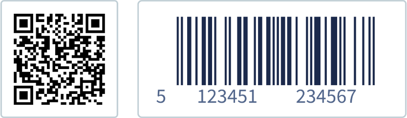 Difference in appearance between the two types of codes: QR Code and Barcode