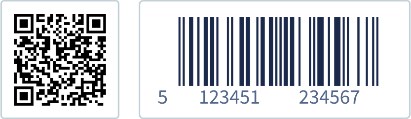 Diferença na aparência entre os dois tipos de códigos: QR Code e Código de Barras